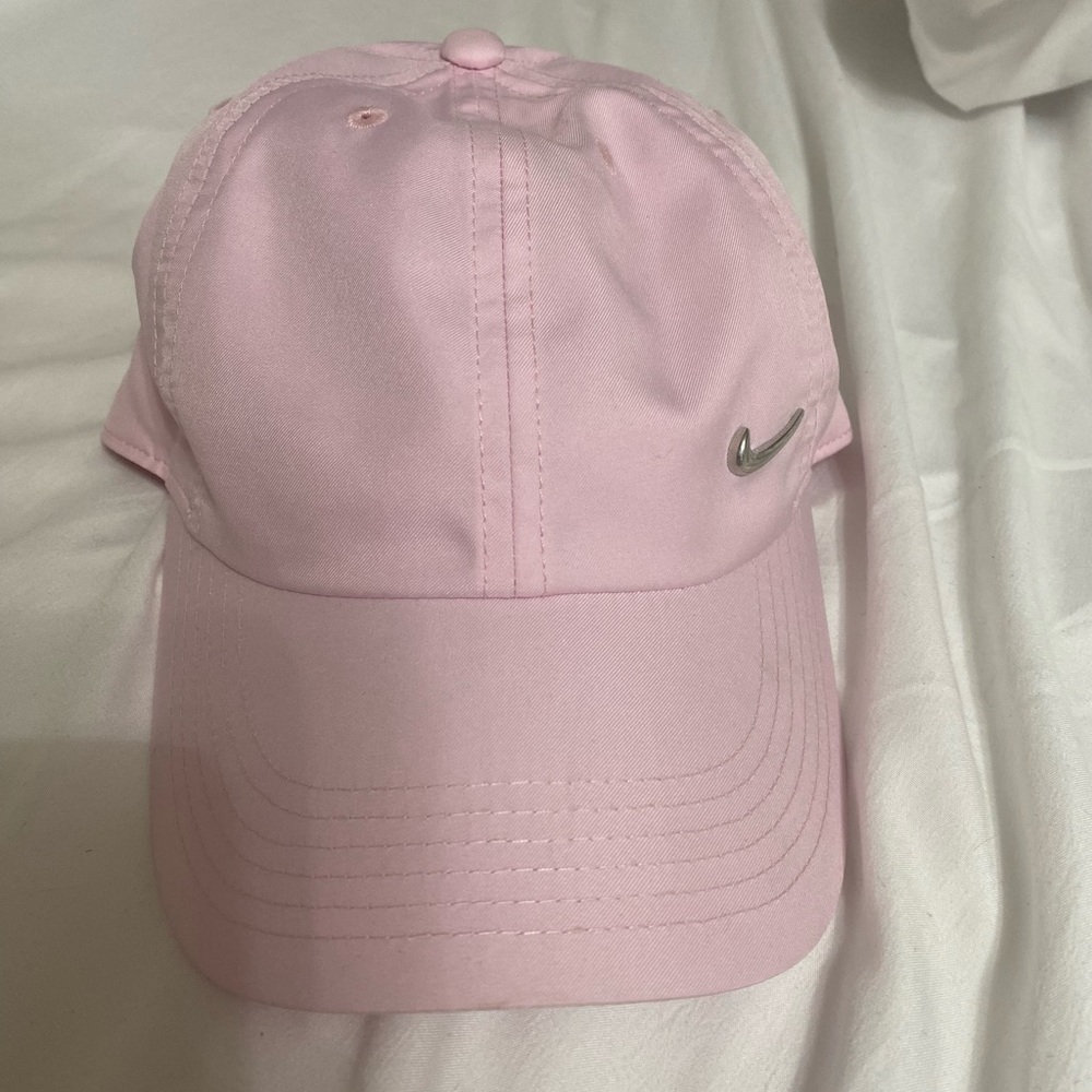 Pink Nike athletic hat